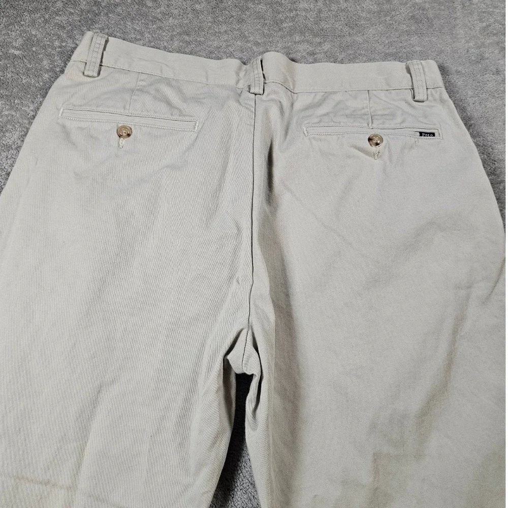 Polo Ralph Lauren Mens Khaki Chino Pants Straight Leg Cotton Twill Trousers Tan